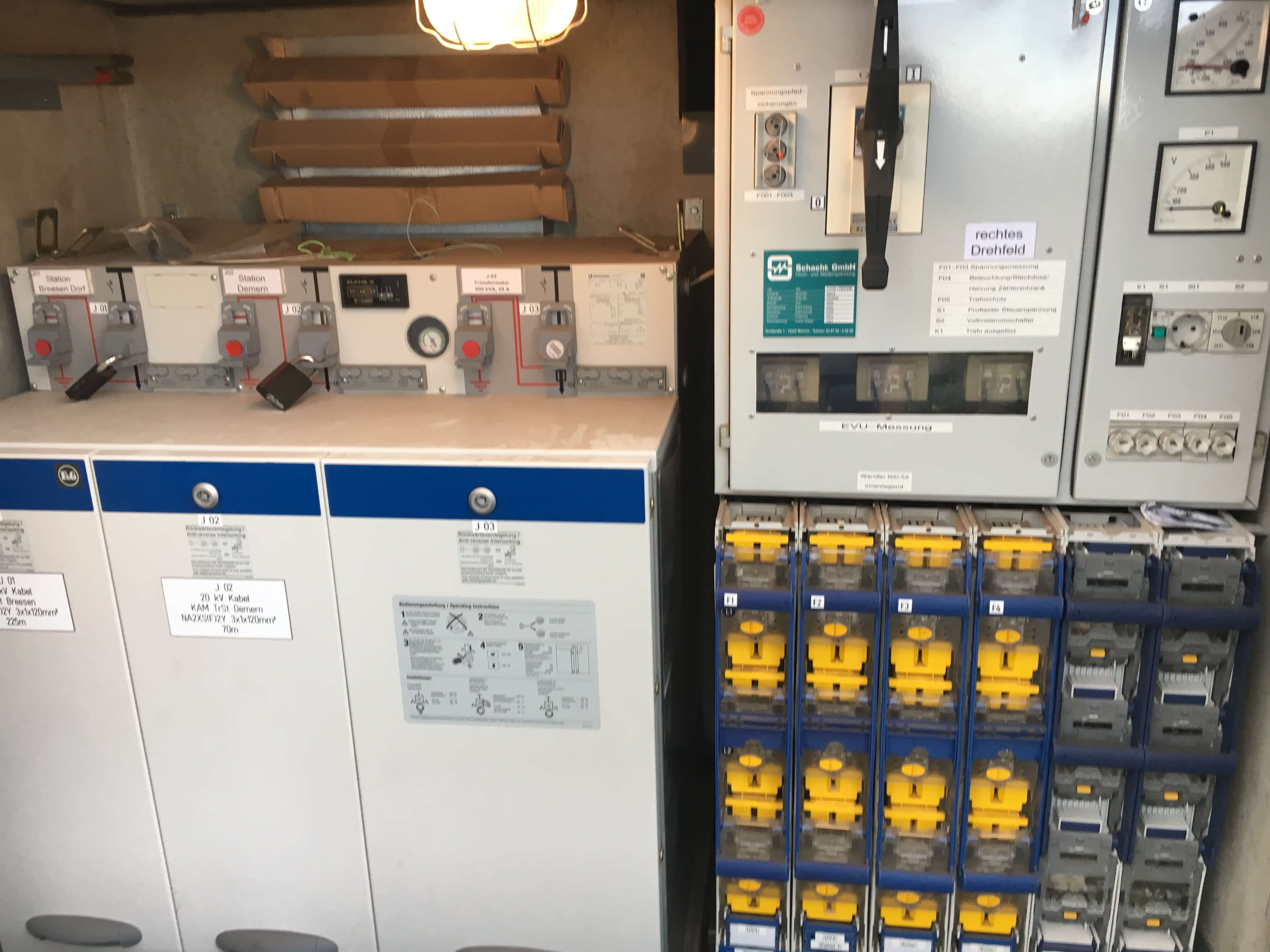 Innenansicht einer Schaltanlage